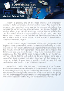 Medical School Statement Of Purpose Sample