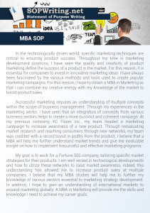 Statement of Purpose Sample for MBA