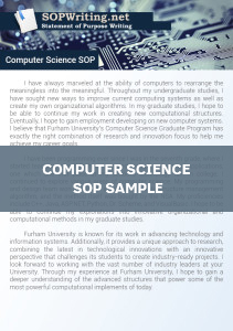 Computer Science Statement of Purpose Example
