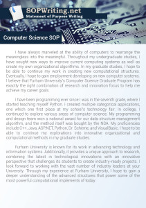 Statement of Purpose Computer Science
