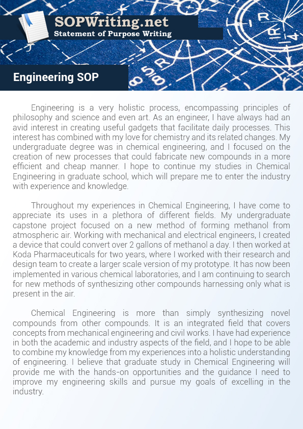 Statement Of Purpose For MS Mechanical Engineering