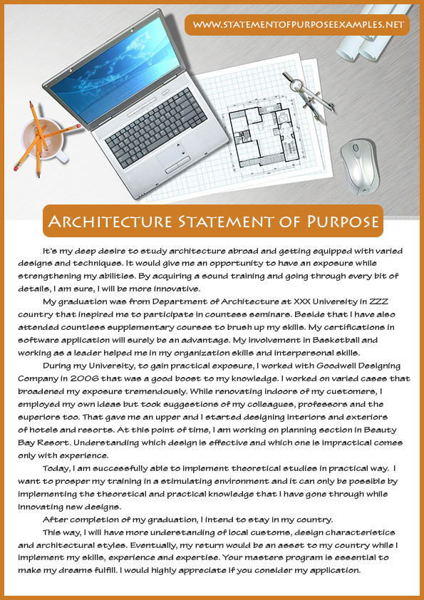 Master architecture application essay