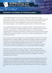 university statement of purpose sample