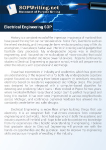 Statement of Purpose Electrical Engineering Sample