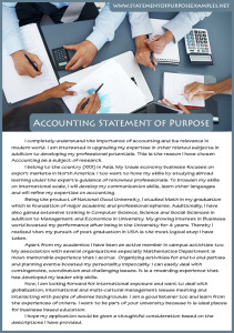 best sample statement of purpose accounting