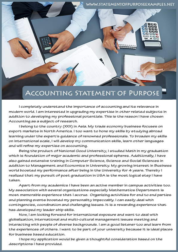 master of accounting personal statement sample
