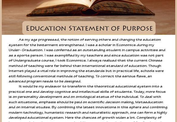 best sample statement of purpose education