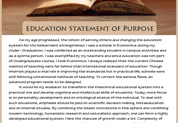 How Best Sample Statement Of Purpose Education Is Written 