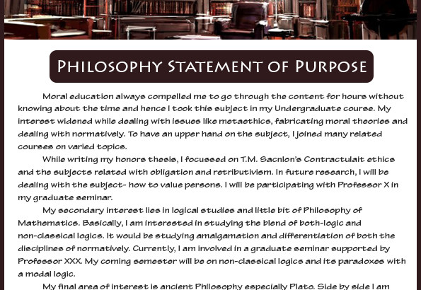 philosophy statement of purpose sample