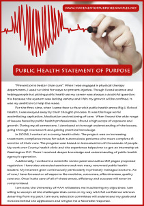 public health statement of purpose sample