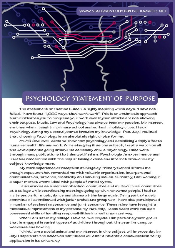 how to write a psychology masters personal statement