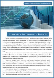 statement of purpose sample economics