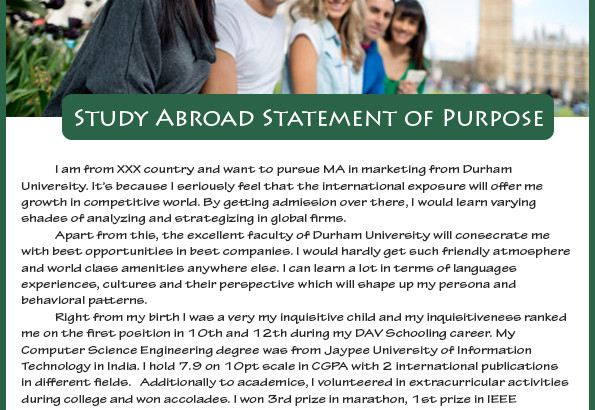 statement of purpose study abroad sample