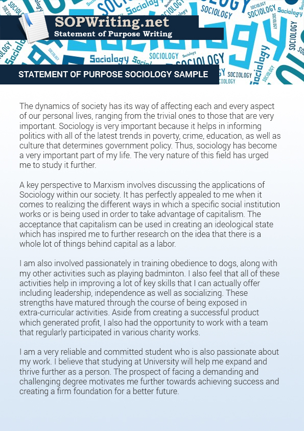 sociology university personal statement