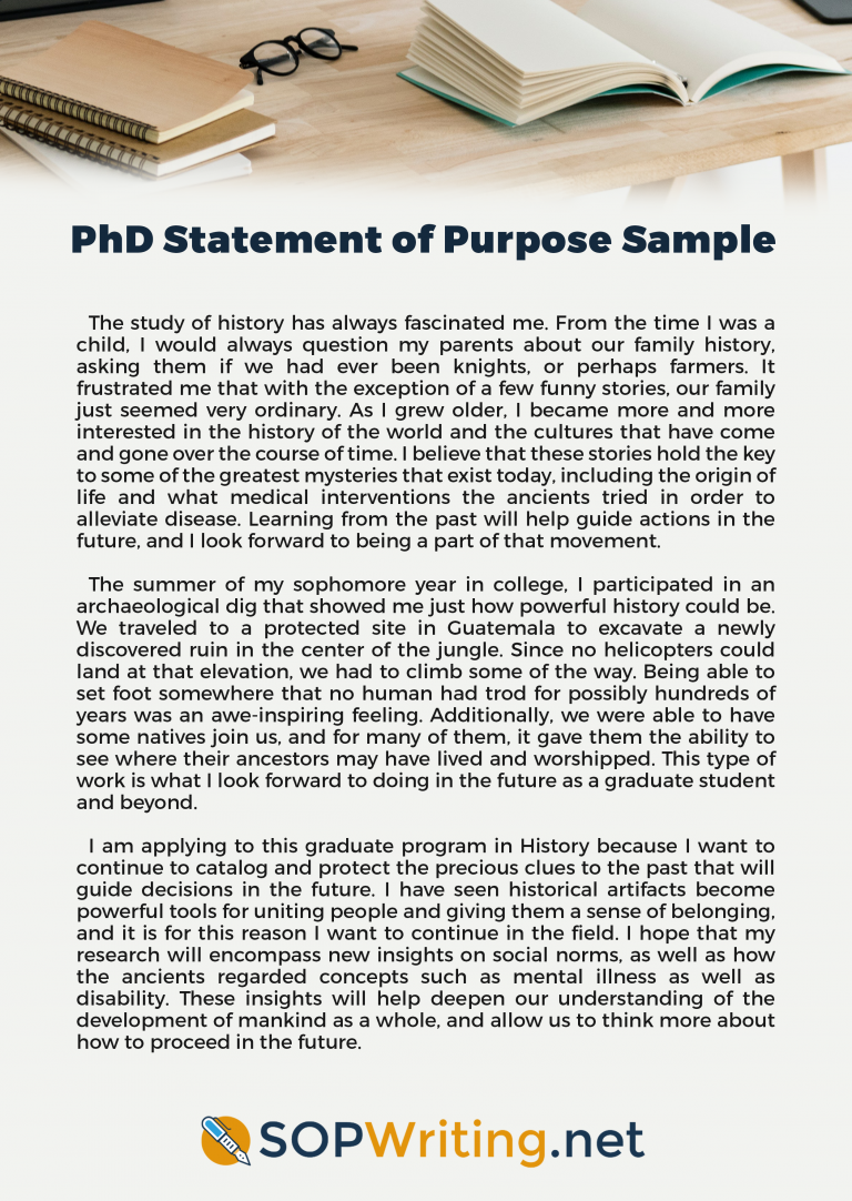 phd personal statement example history